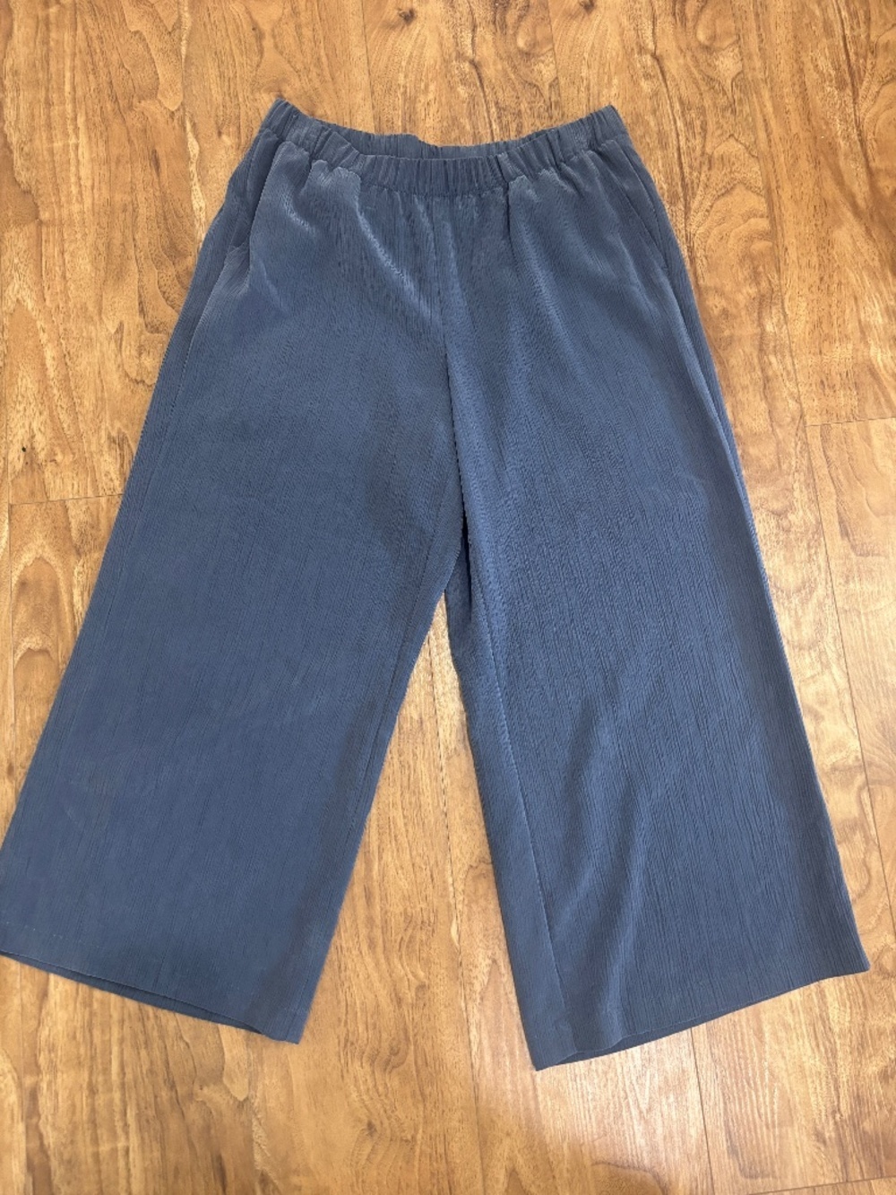 Pure Jill Wide Leg Cropped Pants XS Sand Washed Gray Pull On Casual Coastal